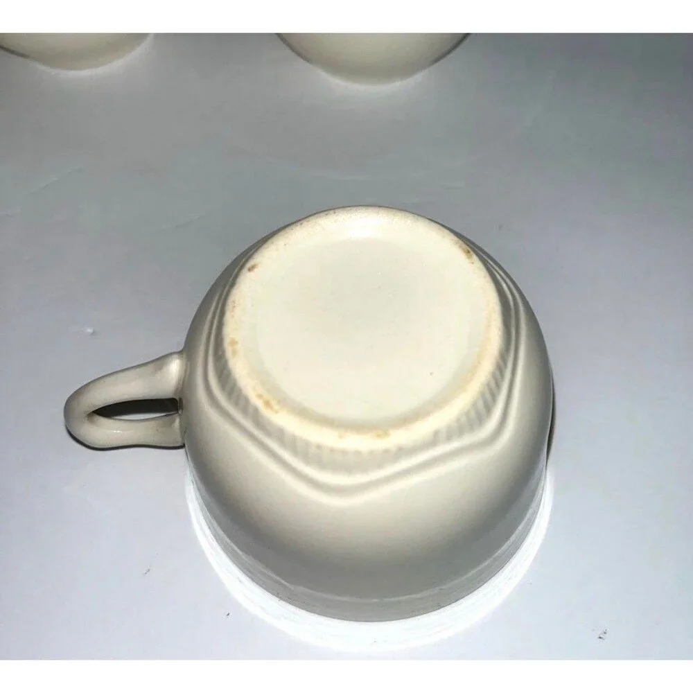 Vintage JG Meakin England Coffee Cups Diner Mug Style Cream Ironstone Set